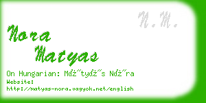 nora matyas business card